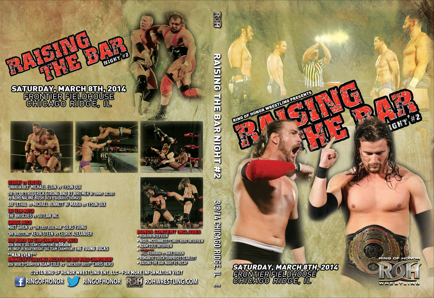 RAISING THE BAR NIGHT TWO - 03/08/14 CHICAGO RIDGE, IL (DVD)