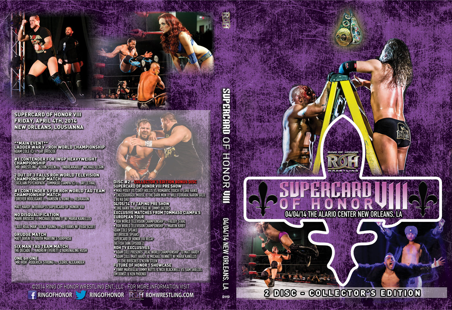 04/04/14 ROH "SUPERCARD OF HONOR VIII" COLLECTOR'S EDITION 2 DISC DVD