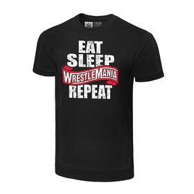 WrestleMania 36 "Eat Sleep WrestleMania Repeat" T-Shirt T-Shirt PW Catalog