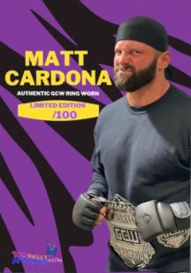 Matt Cardona – GCW Ring Worn Shirt & Pants trading card PW Catalog