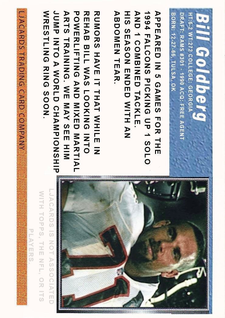 Bill Goldberg – Atlanta Falcons trading card PW Catalog
