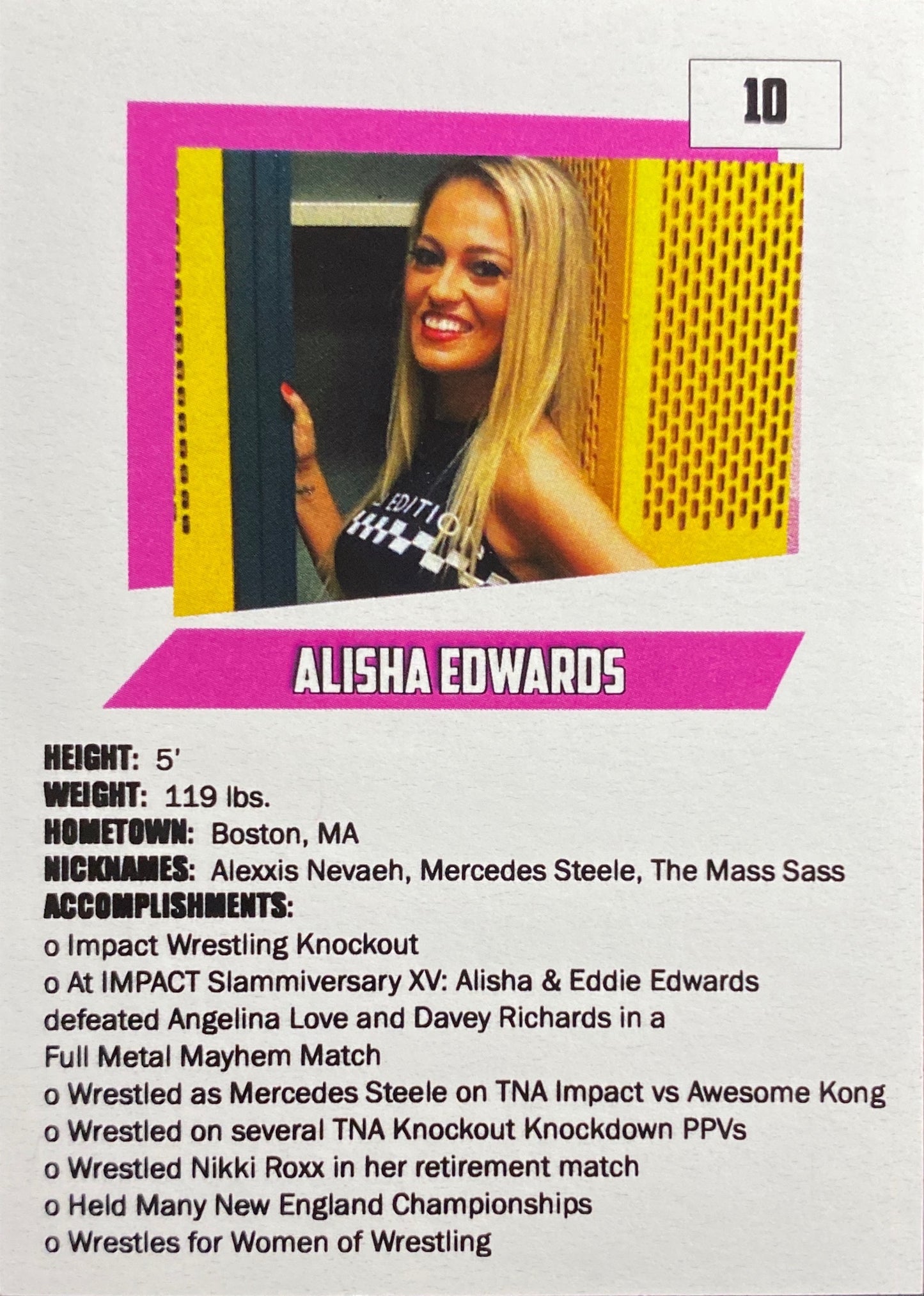 Alisha Edwards trading card PW Catalog