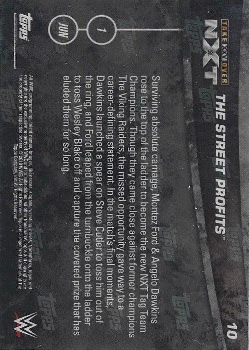 The Street Profits Win the NXT TAG Team Championship trading card PW Catalog