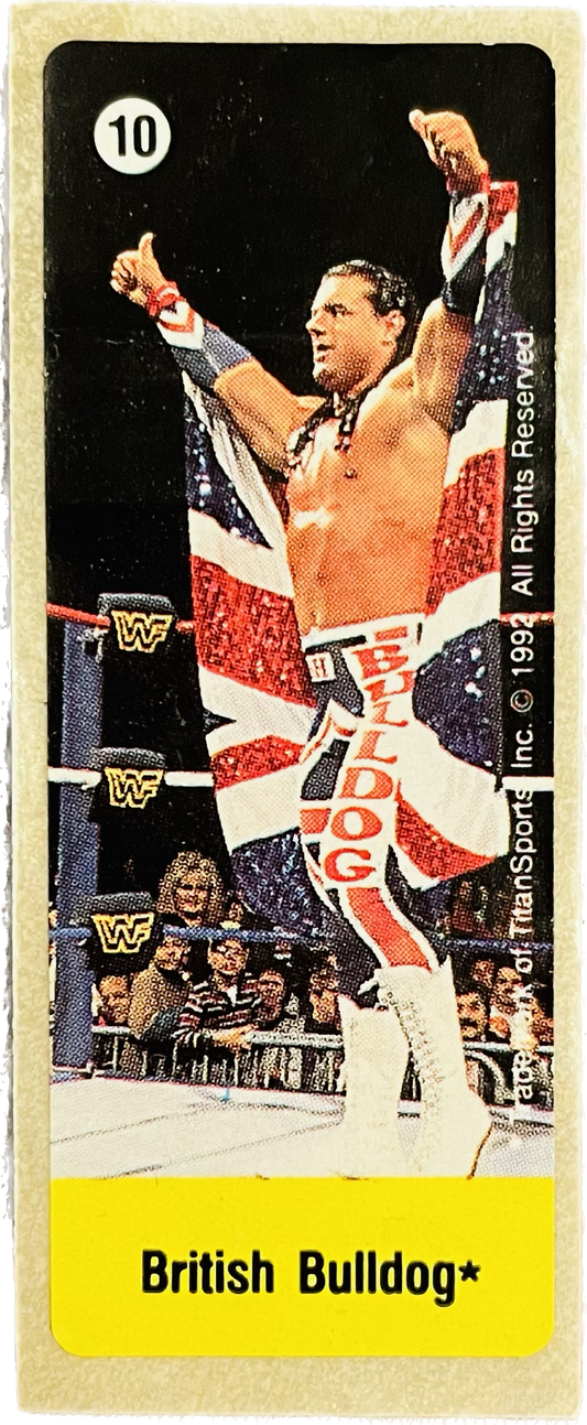 WWF Dunkin Bubble Gum Stickers (1992) No. 10 British Bulldog PW Catalog