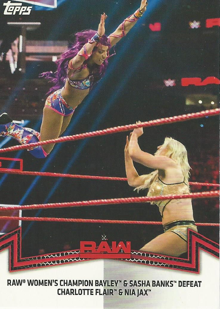 WWE Topps Women Division 2018 Sasha Banks RAW-8 trading card PW Catalog