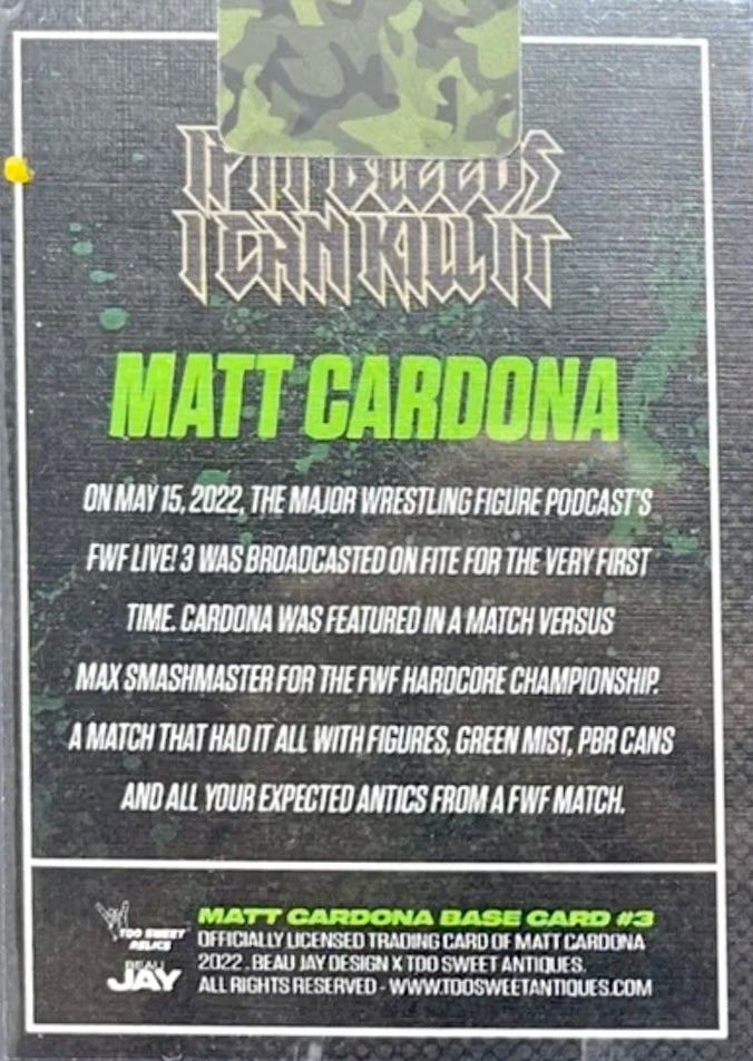 Matt Cardona – Neon Green Mist Splatter trading card PW Catalog