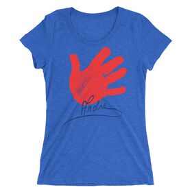 Andre the Giant "Handprint Signature" Women's Tri-Blend T-Shirt T-Shirt PW Catalog