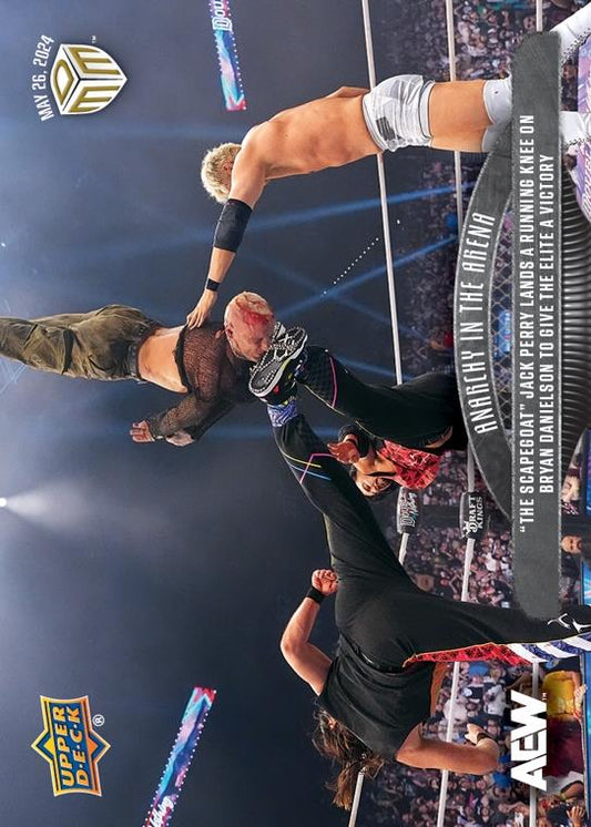 Anarchy in the Arena – “The Scapegoat” Jack Perry Lands a Running Knee on Bryan Danielson to Give the Elite a Victory