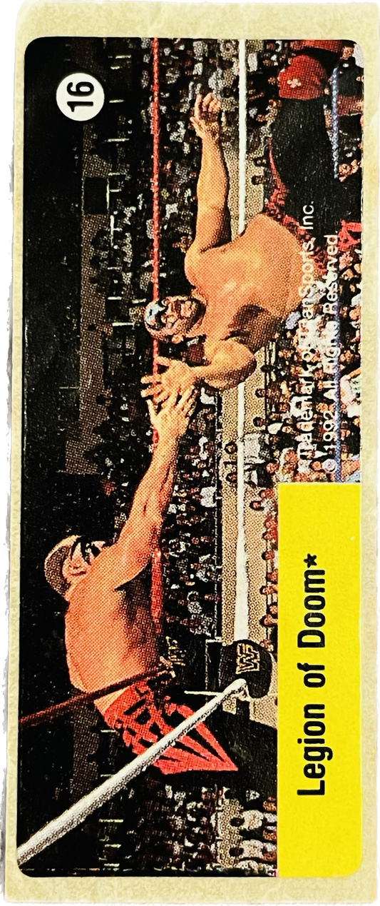 WWF Dunkin Bubble Gum Stickers (1992) No. 16 Legion of Doom PW Catalog