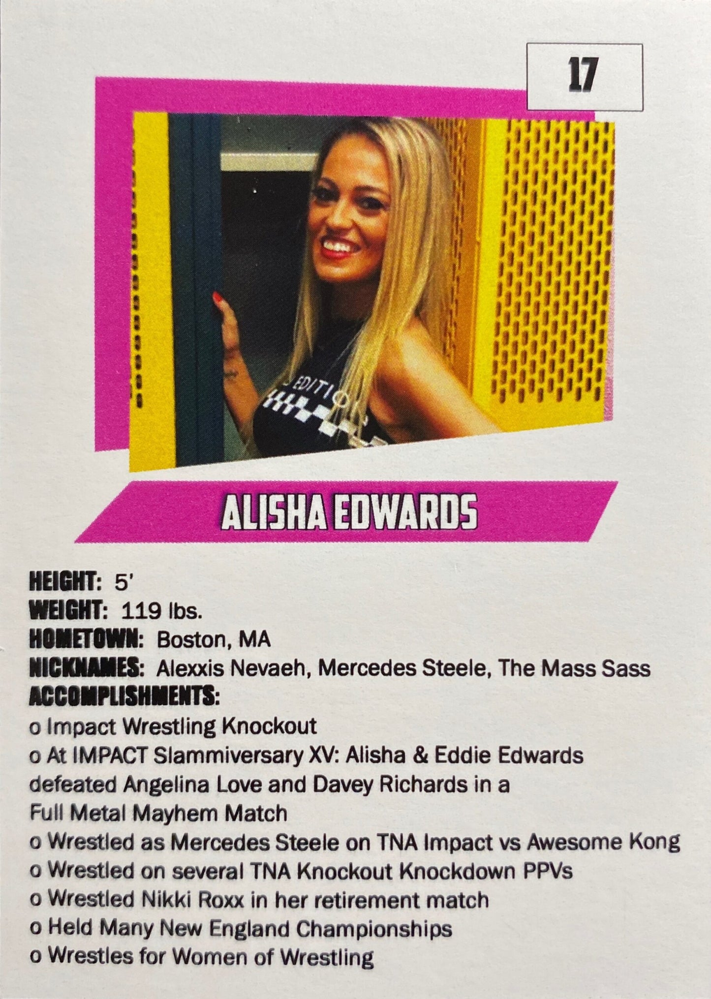 Alisha Edwards trading card PW Catalog