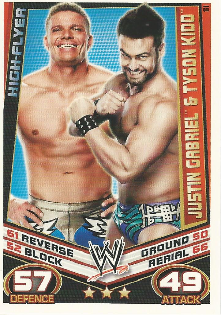 WWE Topps Slam Attax Rebellion 2012 Justin Gabriel and Tyson Kidd #181