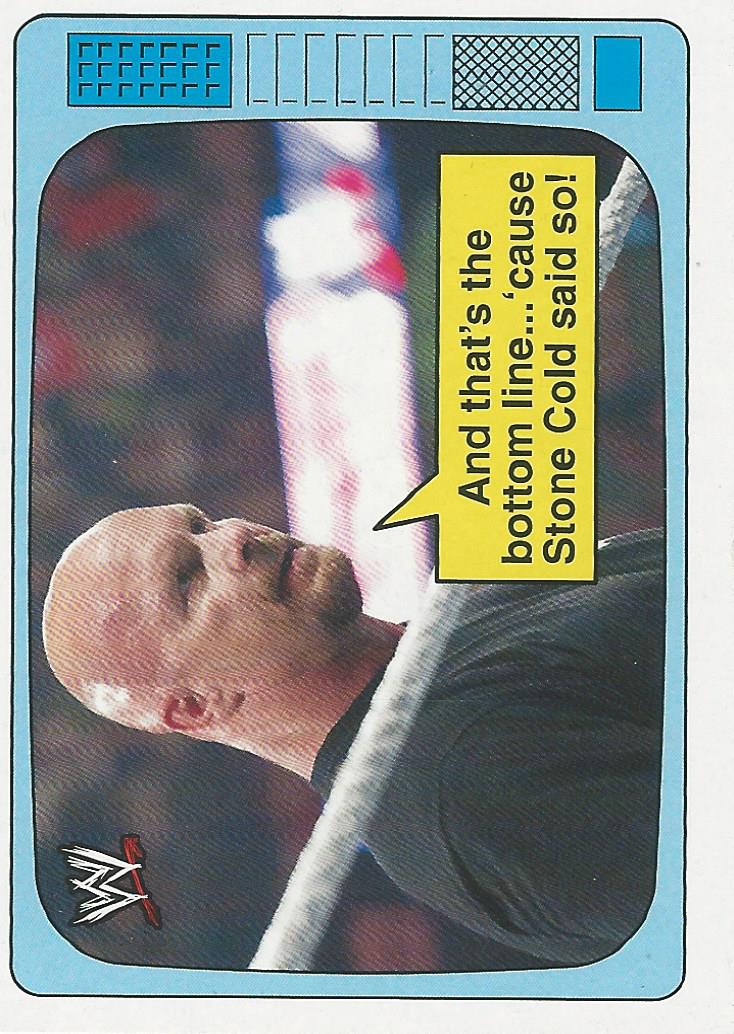 WWE Topps Heritage 2012 Superstars Speak Stone Cold Steve Austin 1 of 20 trading card PW Catalog