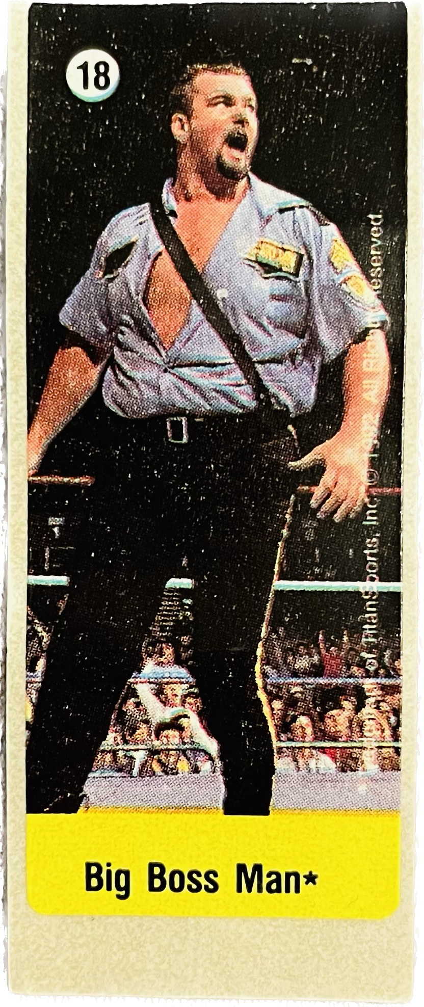 WWF Dunkin Bubble Gum Stickers (1992) No. 18 Big Bossman PW Catalog