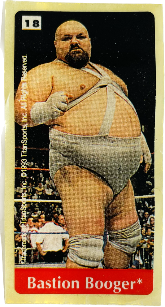 WWF Dunkin Bubble Gum Stickers (1993) #18 Bastion Booger