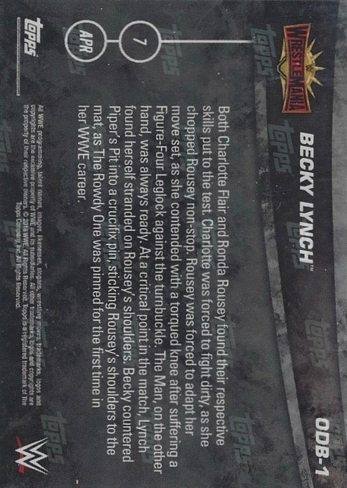 Becky Lynch Wins the RAW and Smackdown Women’s Championships trading card PW Catalog