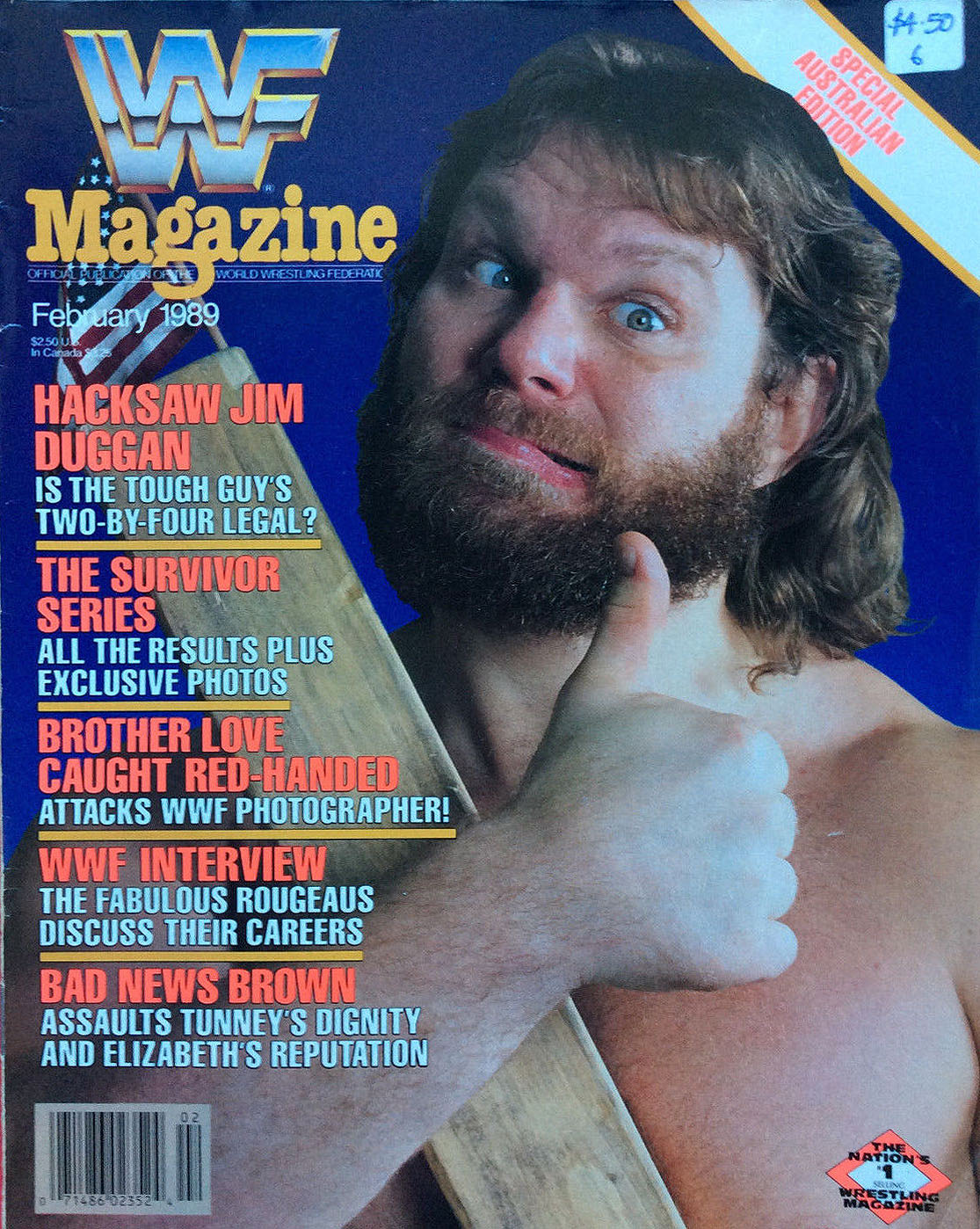 WWF Magazine February 1989 from Australia PW Catalog