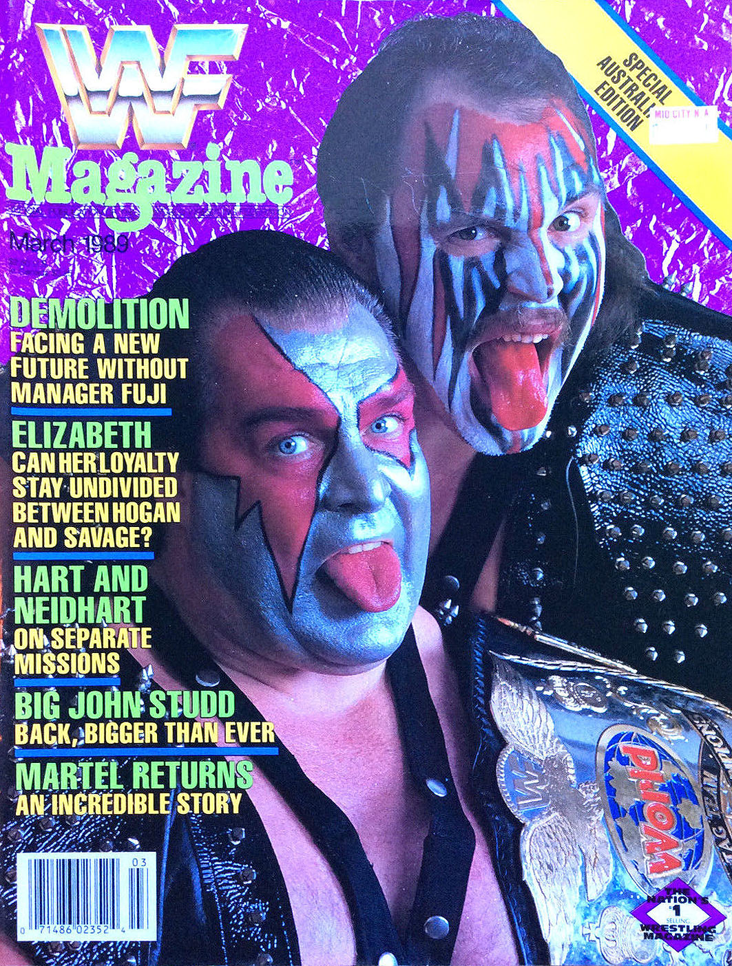 WWF Magazine March 1989 from Australia Magazine PWcatalog
