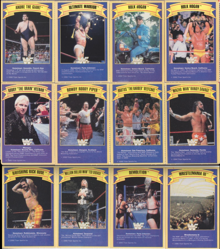 WWF Superstars of wrestling ice cream bars Gold bond Good humor 1990 Complete set PW Catalog