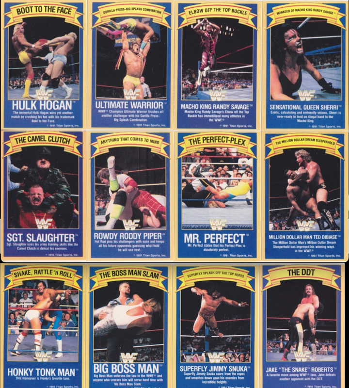 WWF Superstars of wrestling ice cream bars Gold bond Good humor 1991 Complete set PW Catalog