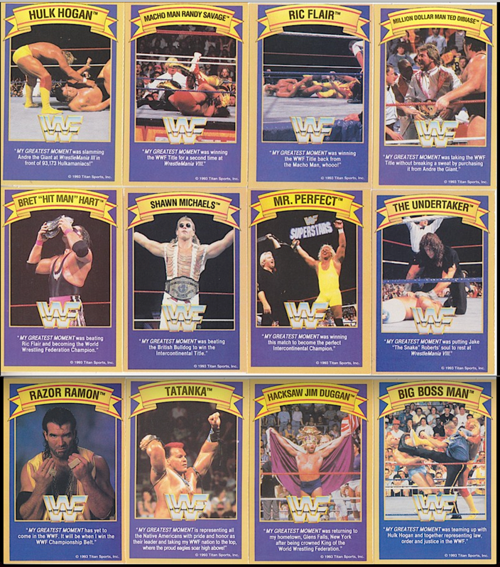 WWF Superstars of wrestling ice cream bars Gold bond Good humor 1993 Complete set PW Catalog