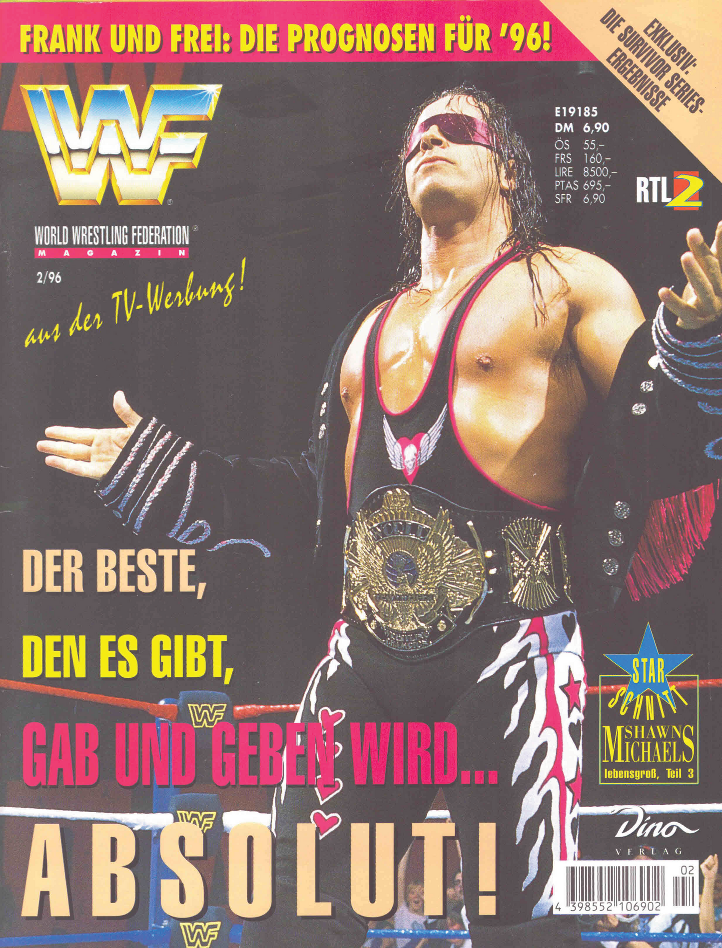 WWF Magazine February 1996 from Germany Magazine PWcatalog