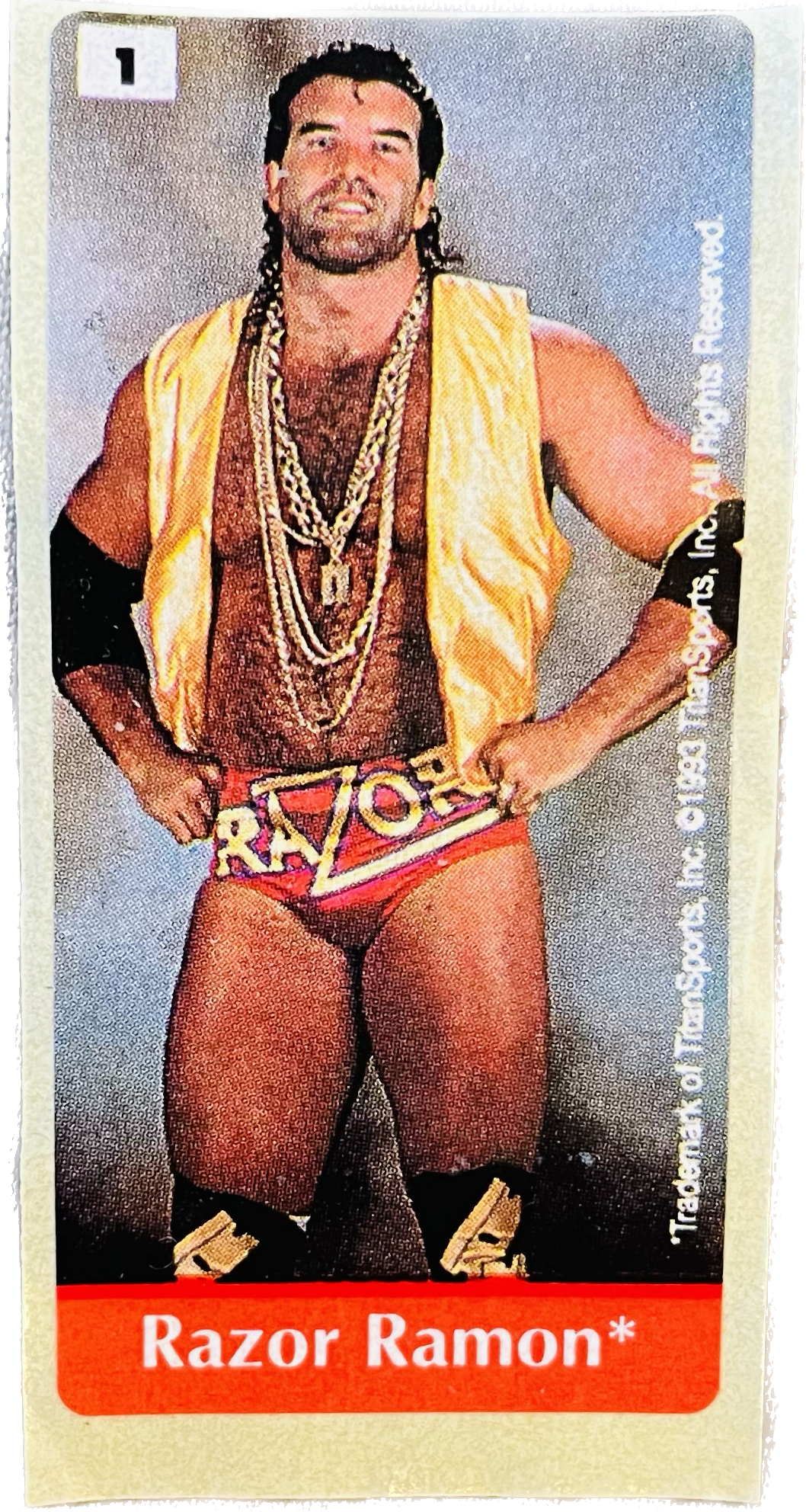 WWF Dunkin Bubble Gum Stickers (1993) No. 1 Razor Ramon PW Catalog