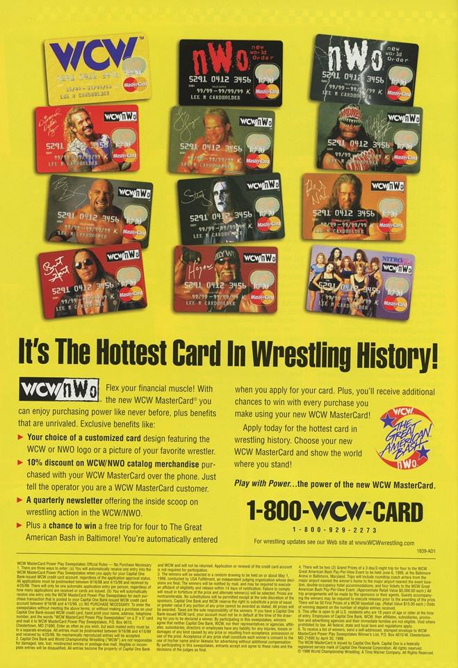 WCW new logo Mastercard credit card 1998 PW Catalog