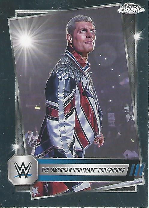 WWE Topps Chrome 2025 Trading Cards Cody Rhodes No.1 trading card PW Catalog