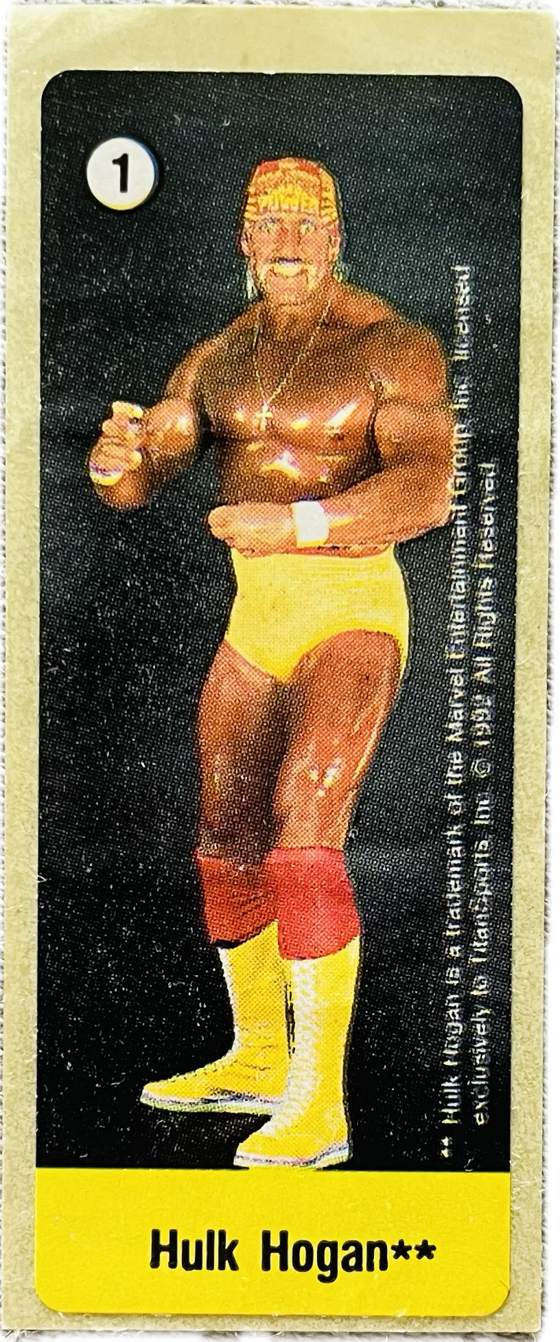 WWF Dunkin Bubble Gum Stickers (1992) No. 1 Hulk Hogan PW Catalog