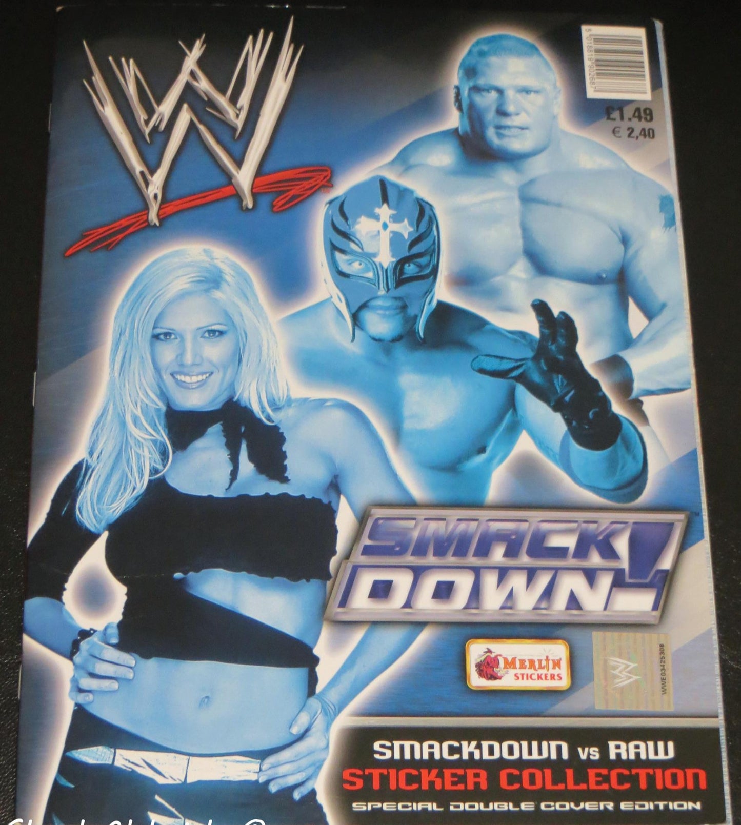 WWE Smackdown Stickers Album 2003 Reversible Cover Stickers Album PW Catalog