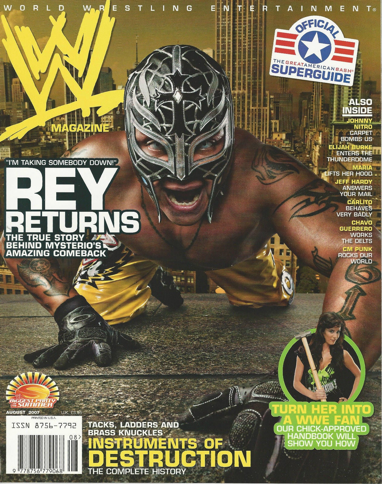 WWE Magazine August 2007 from The United Kingdom Magazine PWcatalog