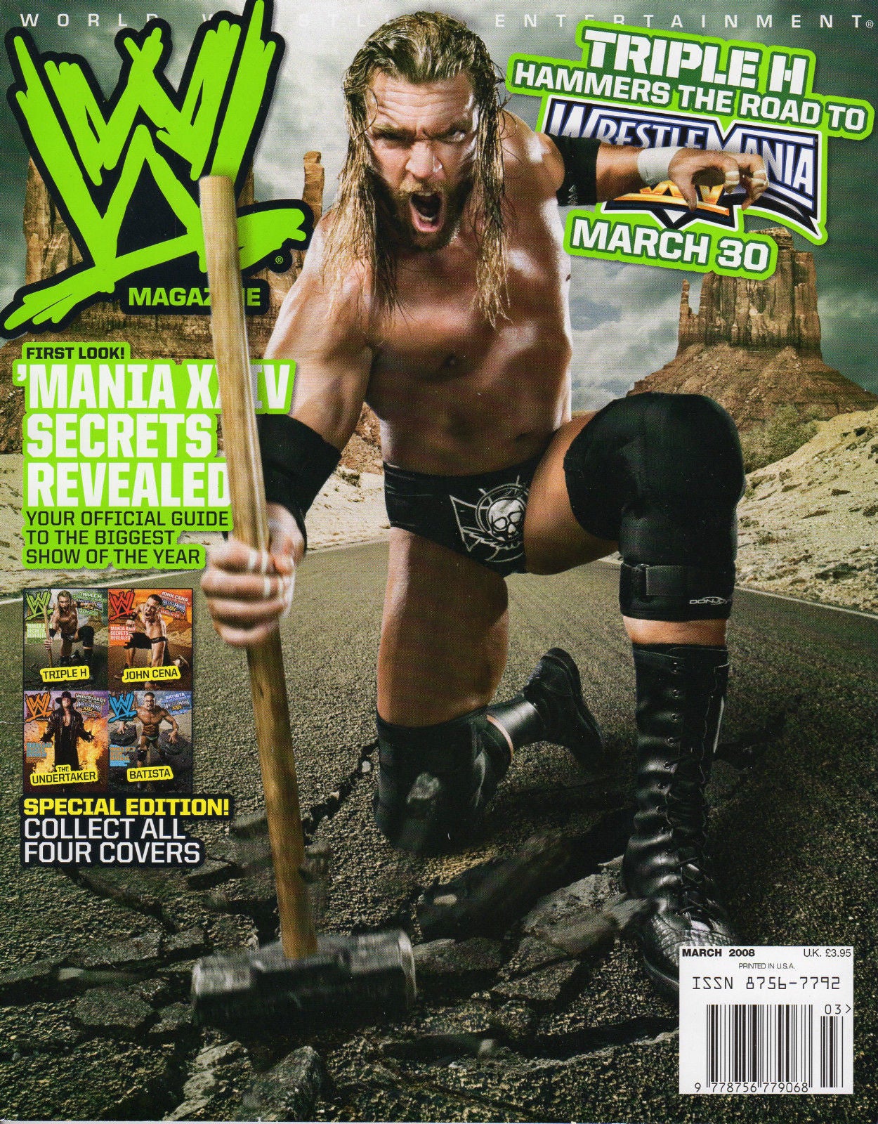 WWE Magazine March 2008 from The United Kingdom HHH Magazine PWcatalog