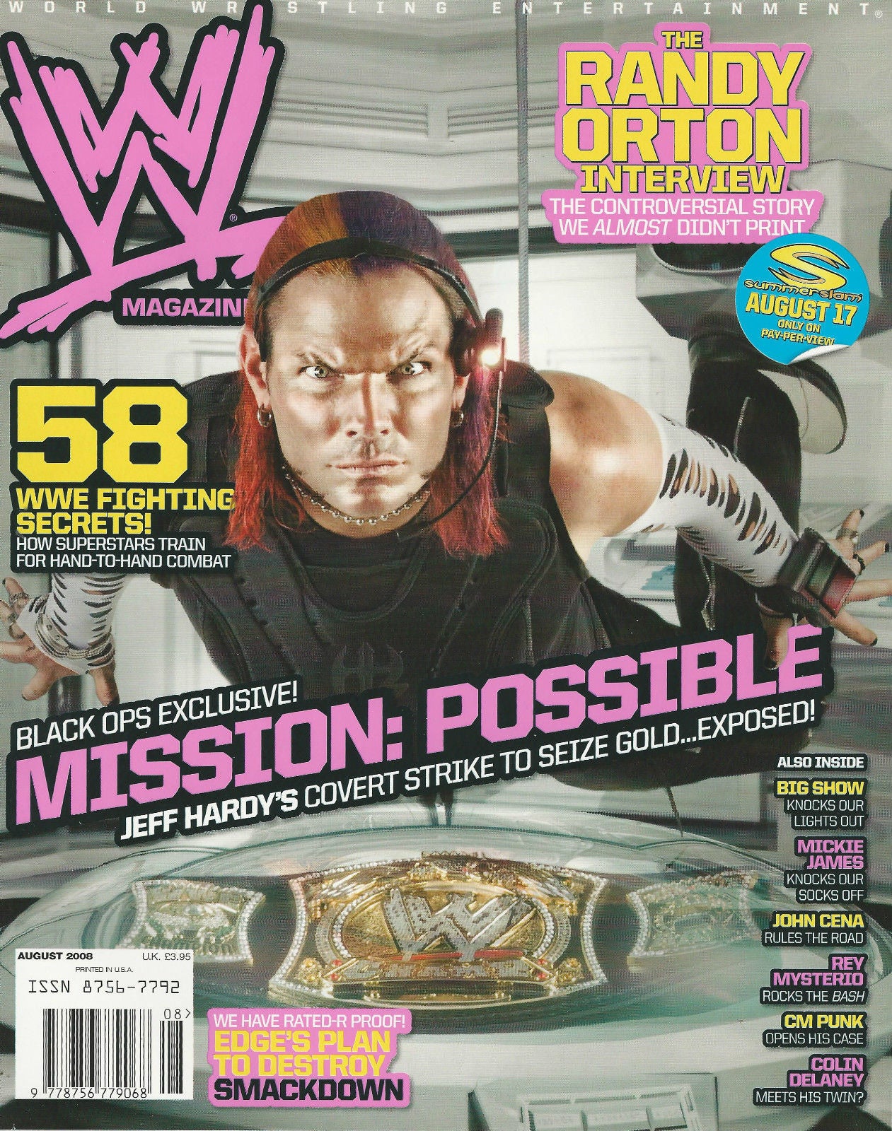 WWE Magazine August 2008 from The United Kingdom Magazine PWcatalog