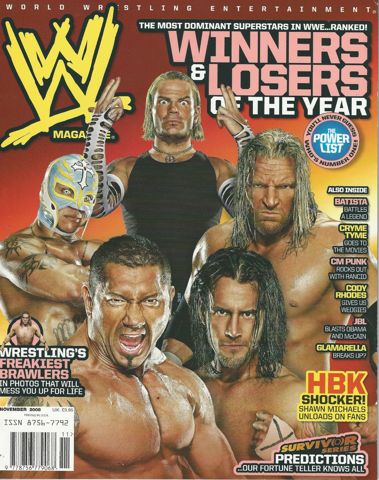 WWE Magazine November 2008 from The United Kingdom Magazine PWcatalog