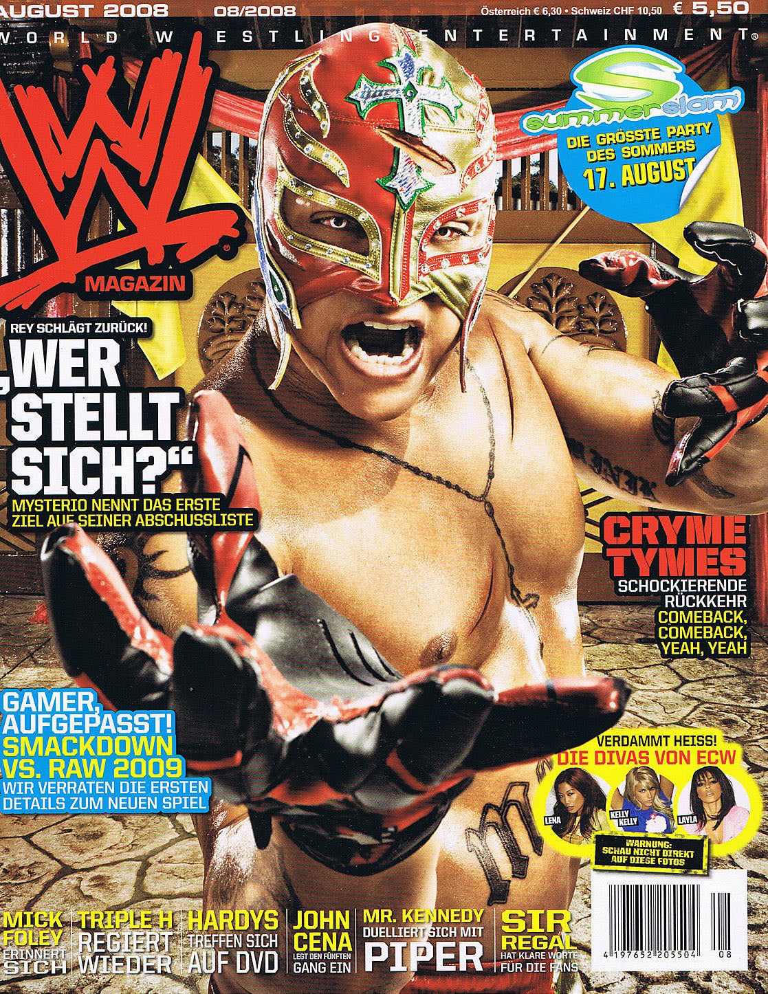 WWE Magazine August 2008 from Germany Magazine PWcatalog
