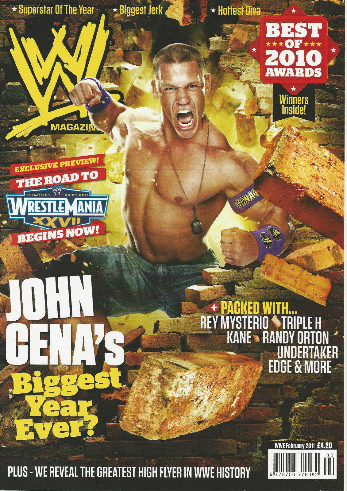 WWE Magazine February 2011 from The United Kingdom Magazine PWcatalog