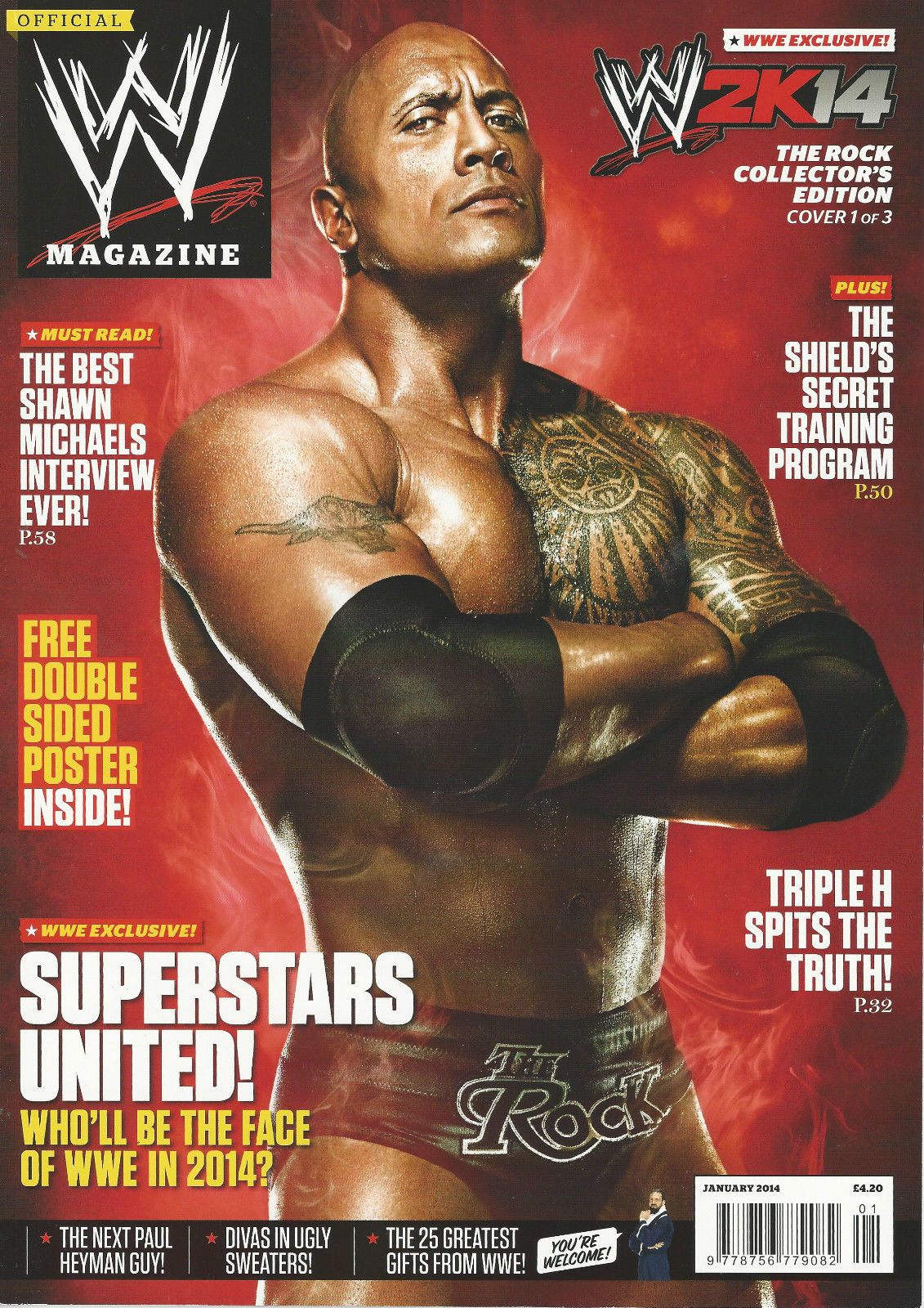 WWE Magazine January 2014 from The United Kingdom The Rock Magazine PWcatalog