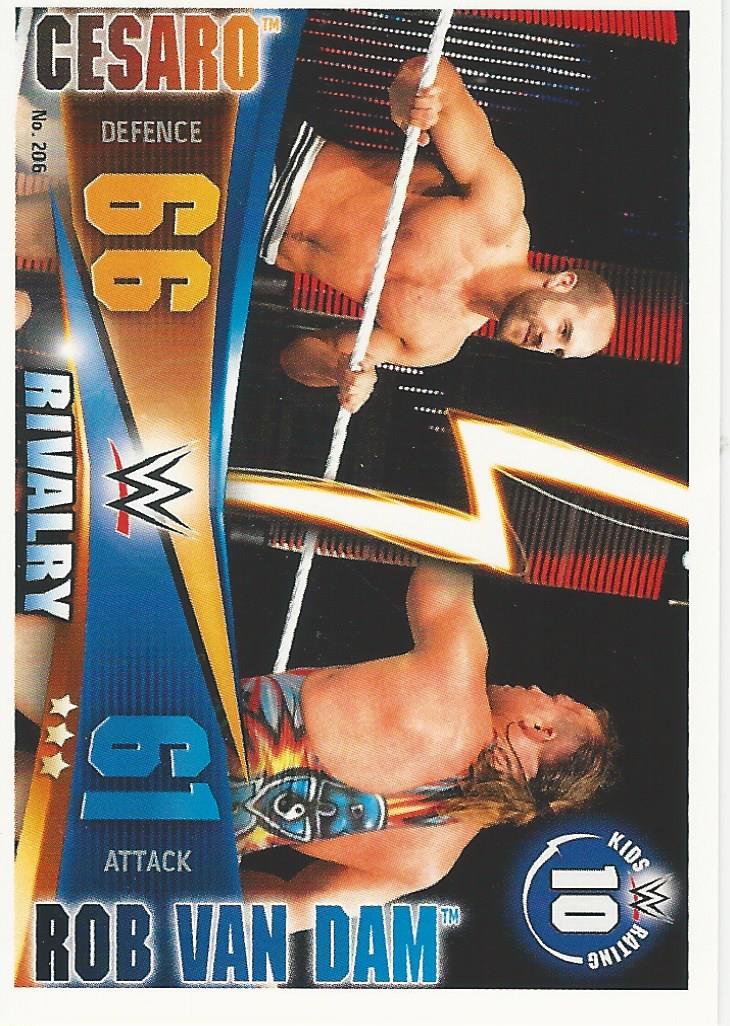 WWE Topps Slam Attax Rivals 2014 Cesaro vs Rob Van Dam #206