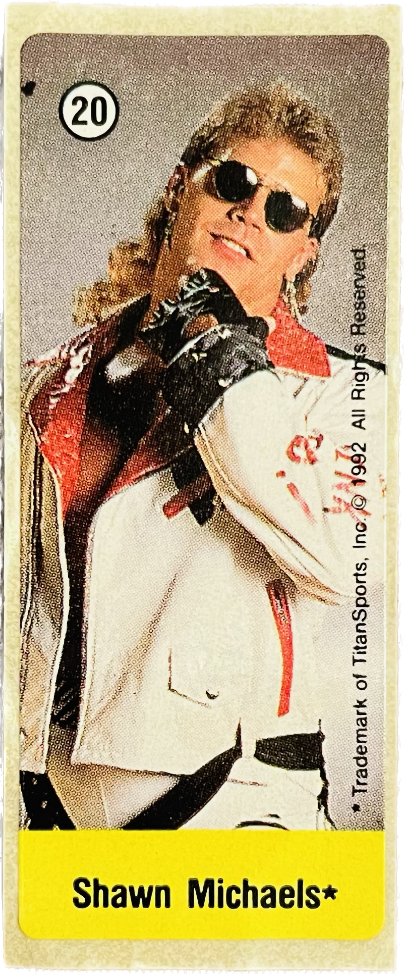 WWF Dunkin Bubble Gum Stickers (1992) No. 20 Shawn Michaels PW Catalog