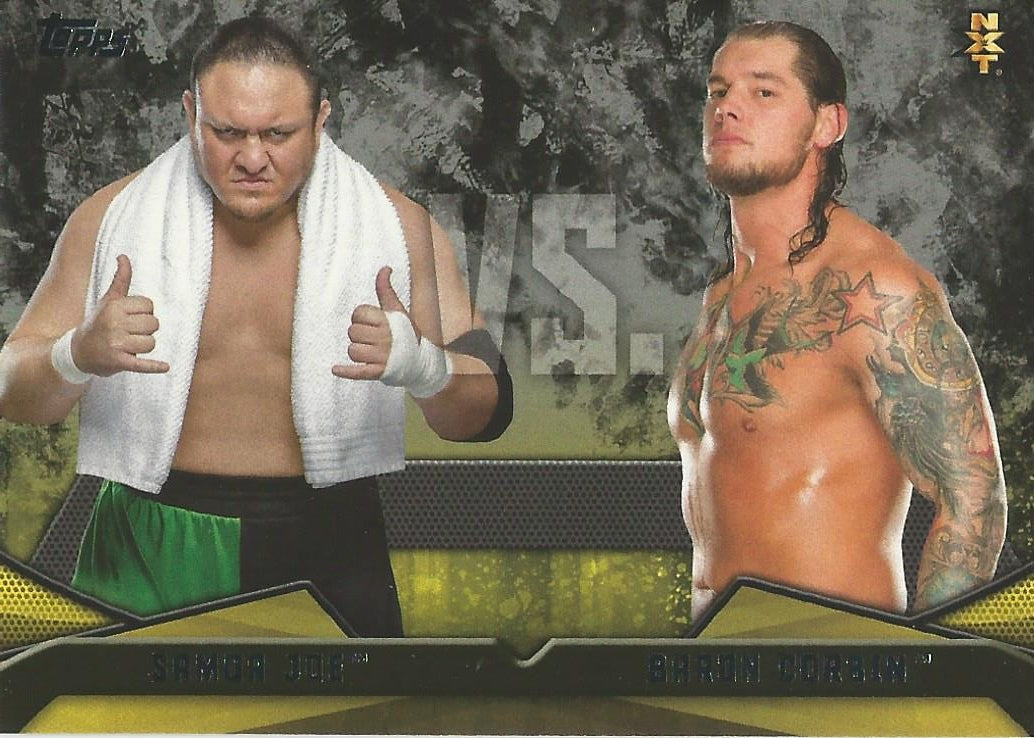 WWE Topps Then Now Forever 2016 Samoa Joe vs. Baron Corbin #11