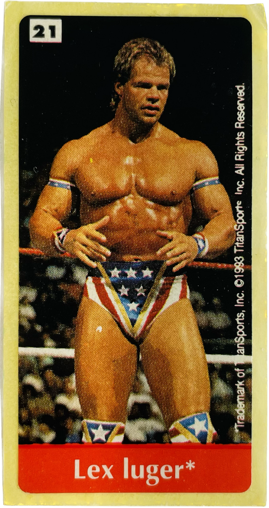 WWF Dunkin Bubble Gum Stickers (1993) No. 21 Lex Luger PW Catalog