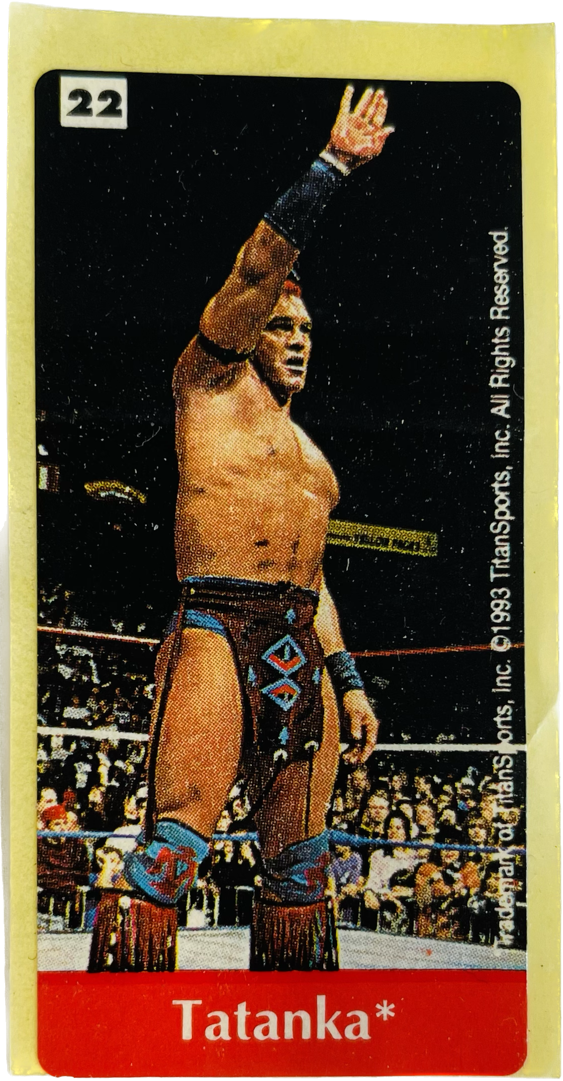 WWF Dunkin Bubble Gum Stickers (1993) No. 22 Tatanka PW Catalog