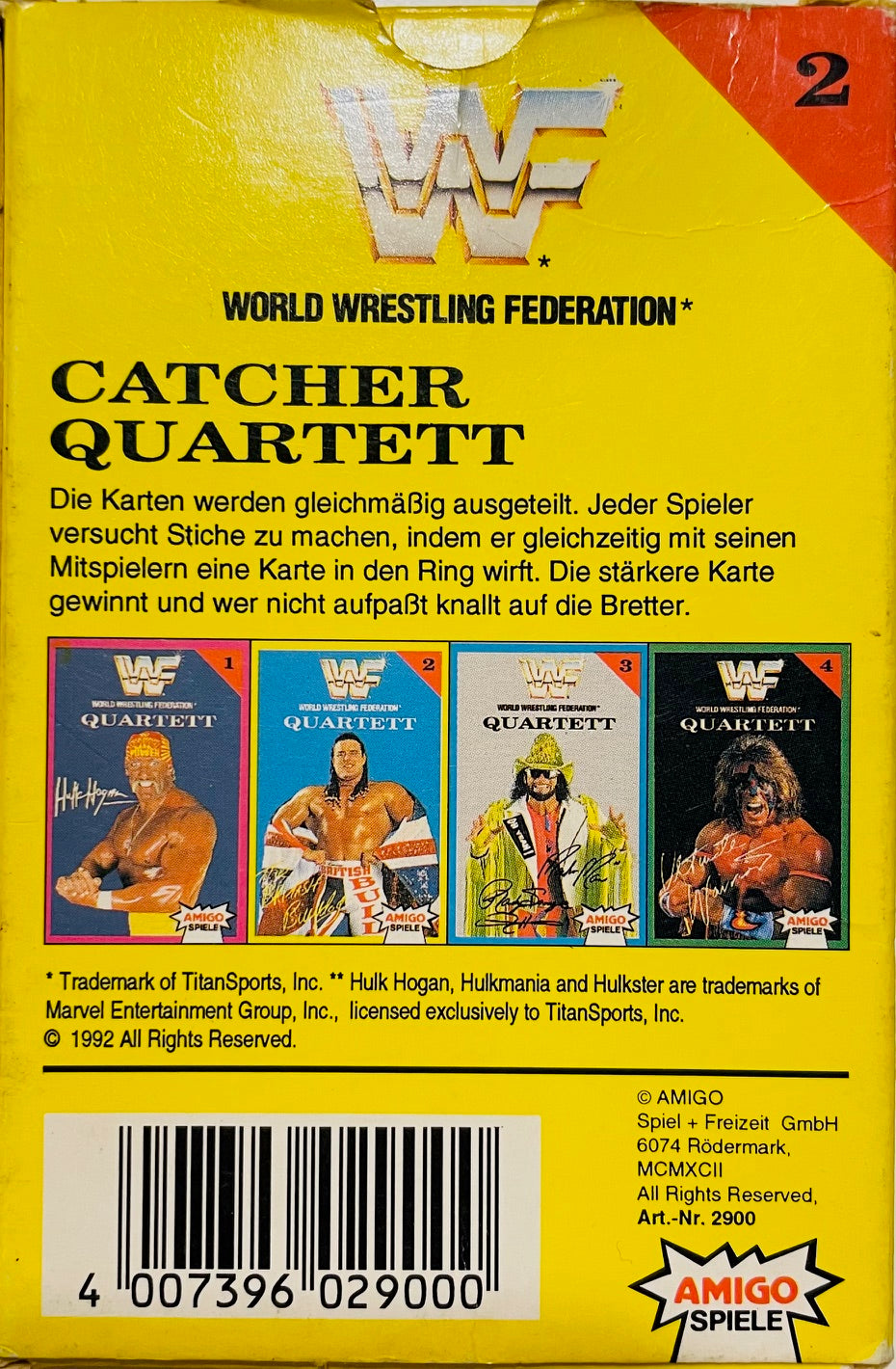 WWF Quartett Card Game 1992 Davey Boy Smith Pwcatalog