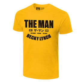Becky Lynch "The Man Est. 2018" Authentic Yellow T-Shirt T-Shirt PW Catalog