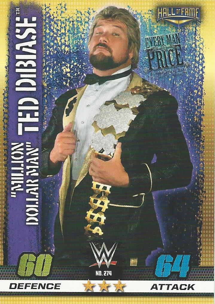 WWE Topps Slam Attax 10th Edition 2017 Million Dollar Man Ted Dibiase N0.274 trading card PW Catalog