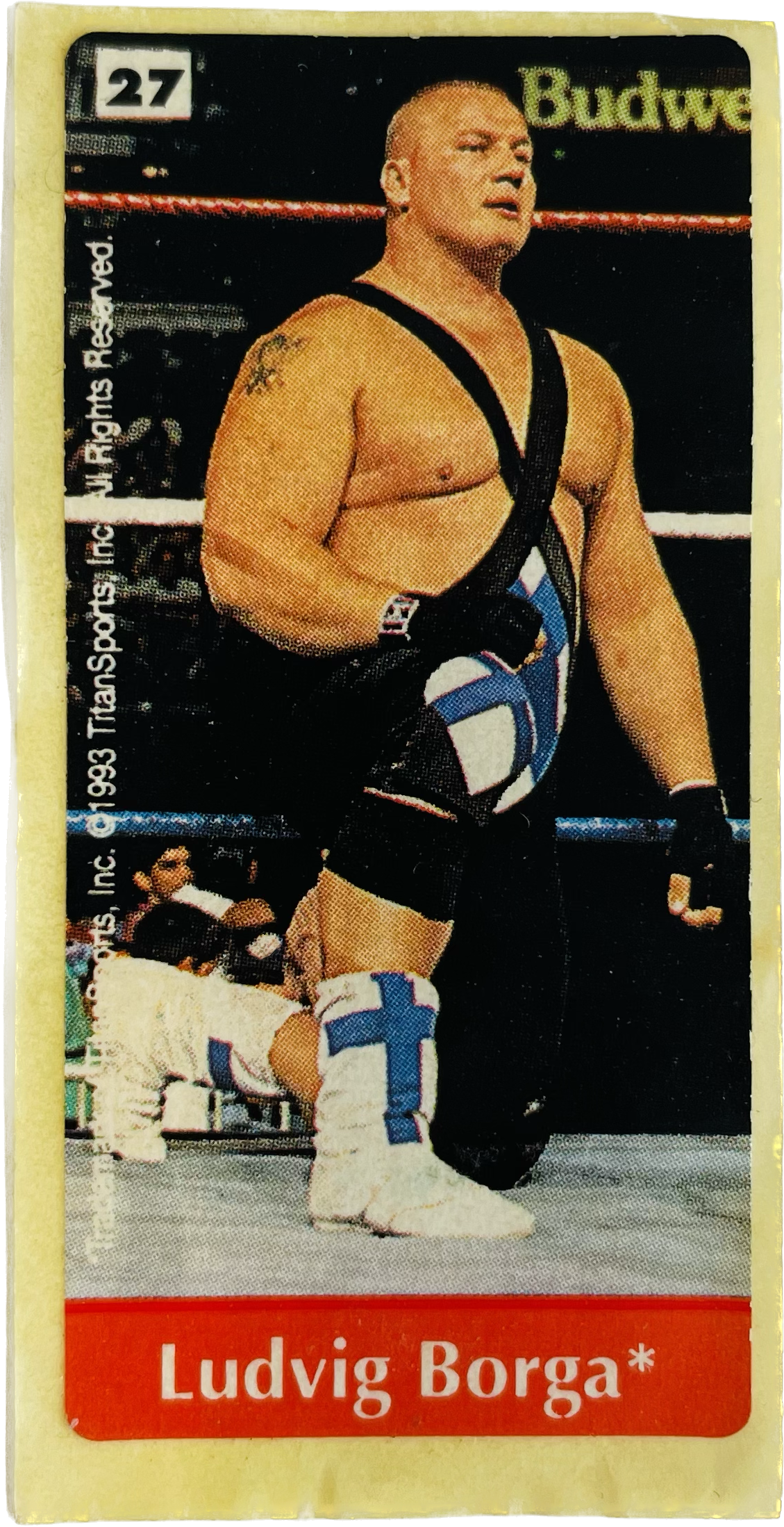 WWF Dunkin Bubble Gum Stickers (1993) No. 27 Ludvig Borga PW Catalog
