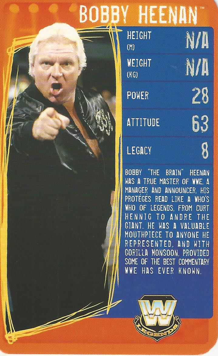WWE Top Trumps Specials 2009 Bobby Heenan trading card PW Catalog