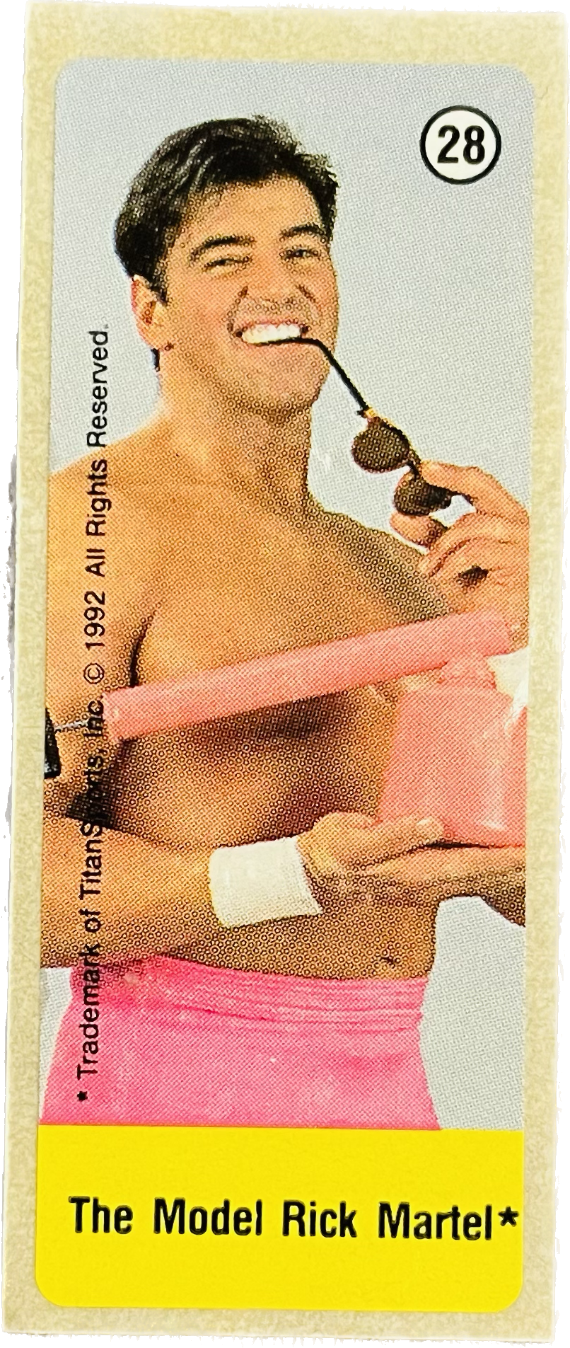 WWF Dunkin Bubble Gum Stickers (1992) No. 28 The Model Rick Martel PW Catalog