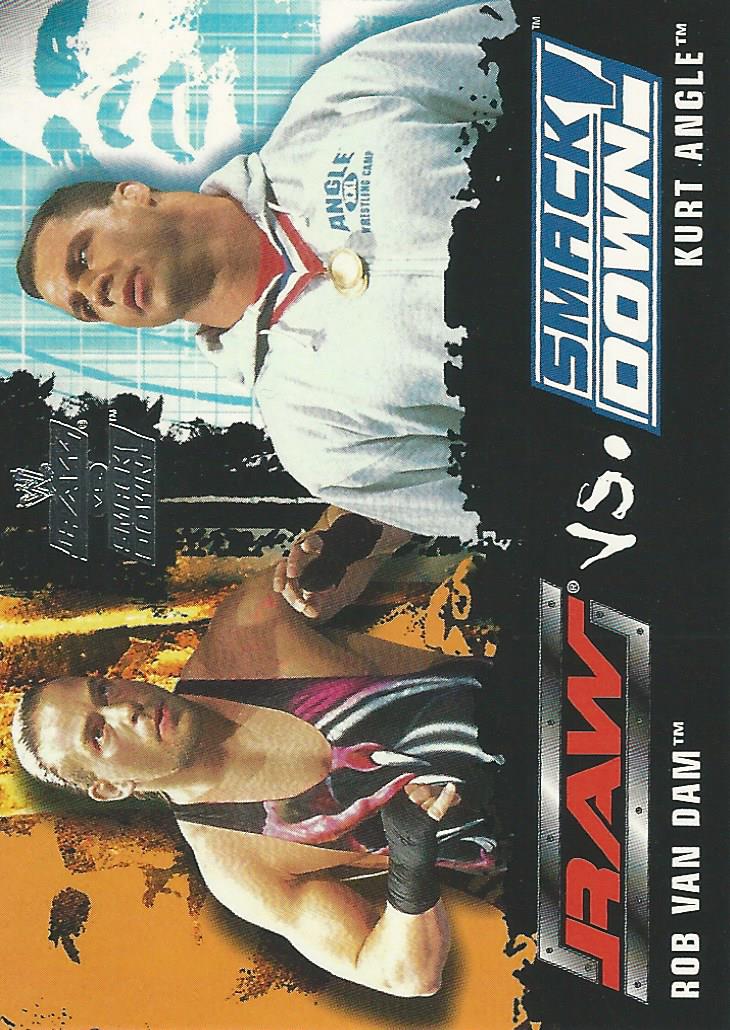 WWE Fleer Raw vs Smackdown 2002 Rob Van Dam vs Kurt Angle #76