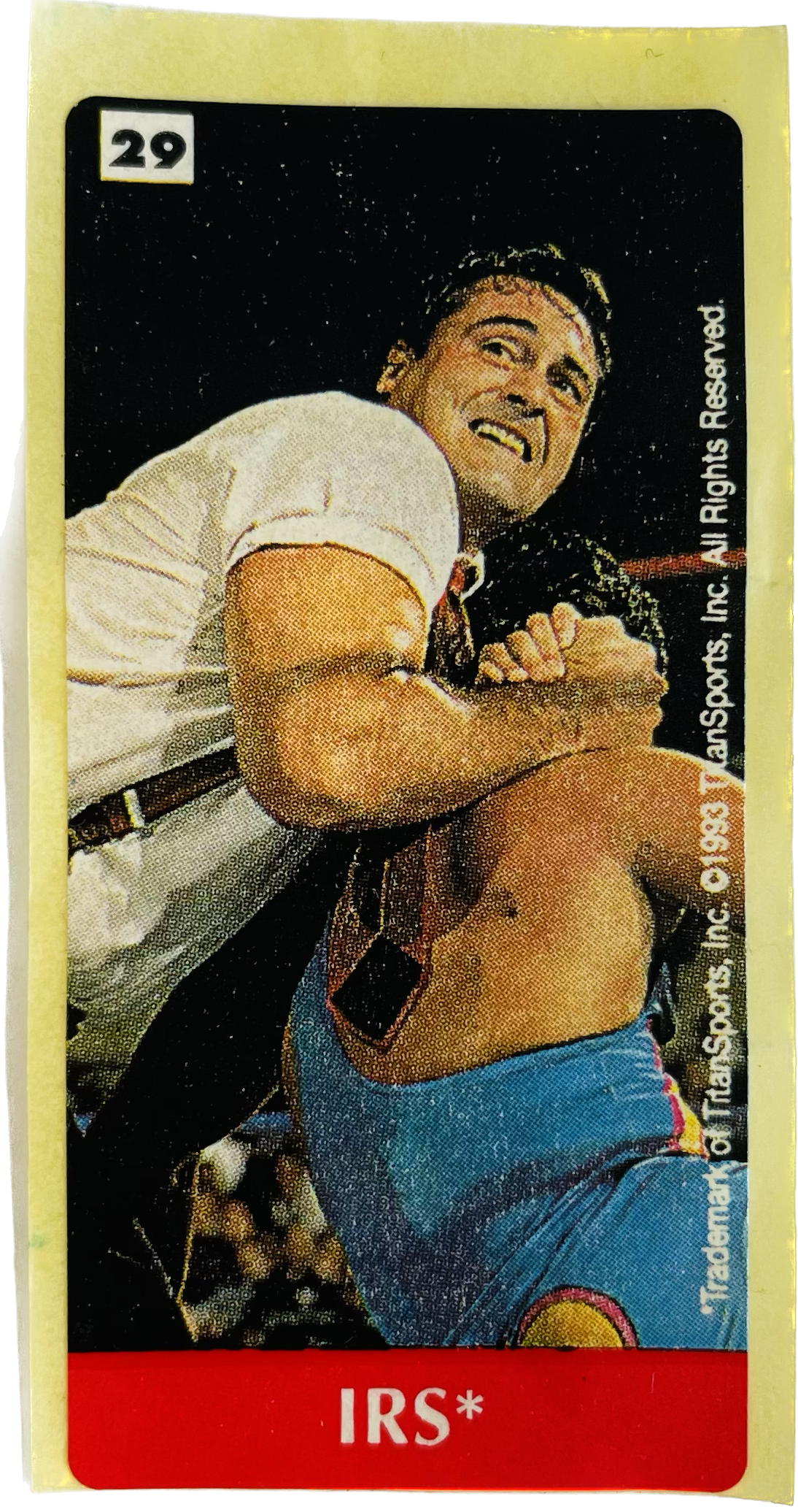 WWF Dunkin Bubble Gum Stickers (1993) No. 29 IRS PW Catalog